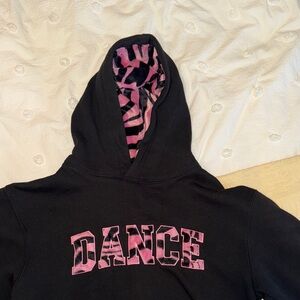 Black Dance hoodie pink zebra print